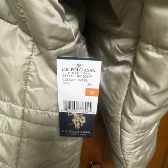 Champagne US Polo 3X puffer jacket - Picture 2 of 3